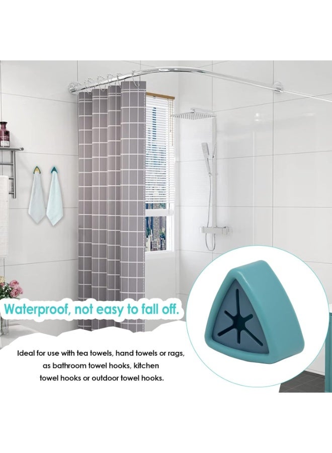 Happy Home 4 PCS Adhesive Hooks – Multi-Purpose Wall Hooks for Hanging Towels, Cloths, Gloves, and Kitchen or Bathroom Accessories, Hand Towel Holder with Triangle Design and Soft PVC Center, Easy to Install on Walls, Glass, or Cabinets, Strong Silicone Grip to Secure Items Without Damage, Perfect for Home Organization - Image 5